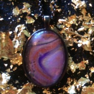 Purple Acrylic Pour Necklace